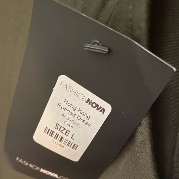 Olive Ruched Dress - Picture 4 of 4